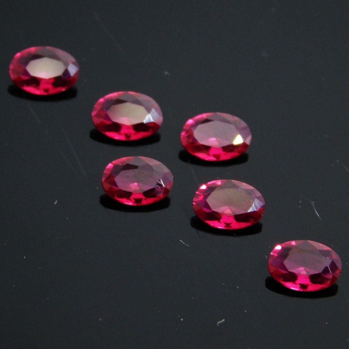 6 Pcs Natural Ruby Red Oval Shape Loose Gemstone CERTIFIED 7x5 mm