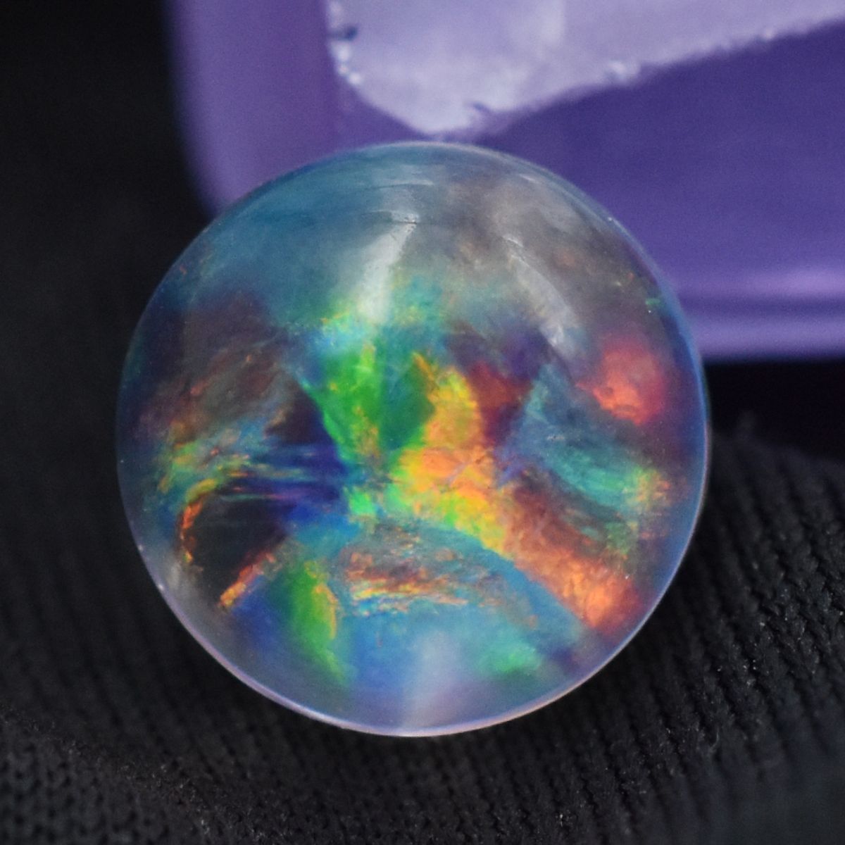 3.80 Ct CERTIFIED Natural Multi-Color Opal Round Shape Cut Loose Gemstone