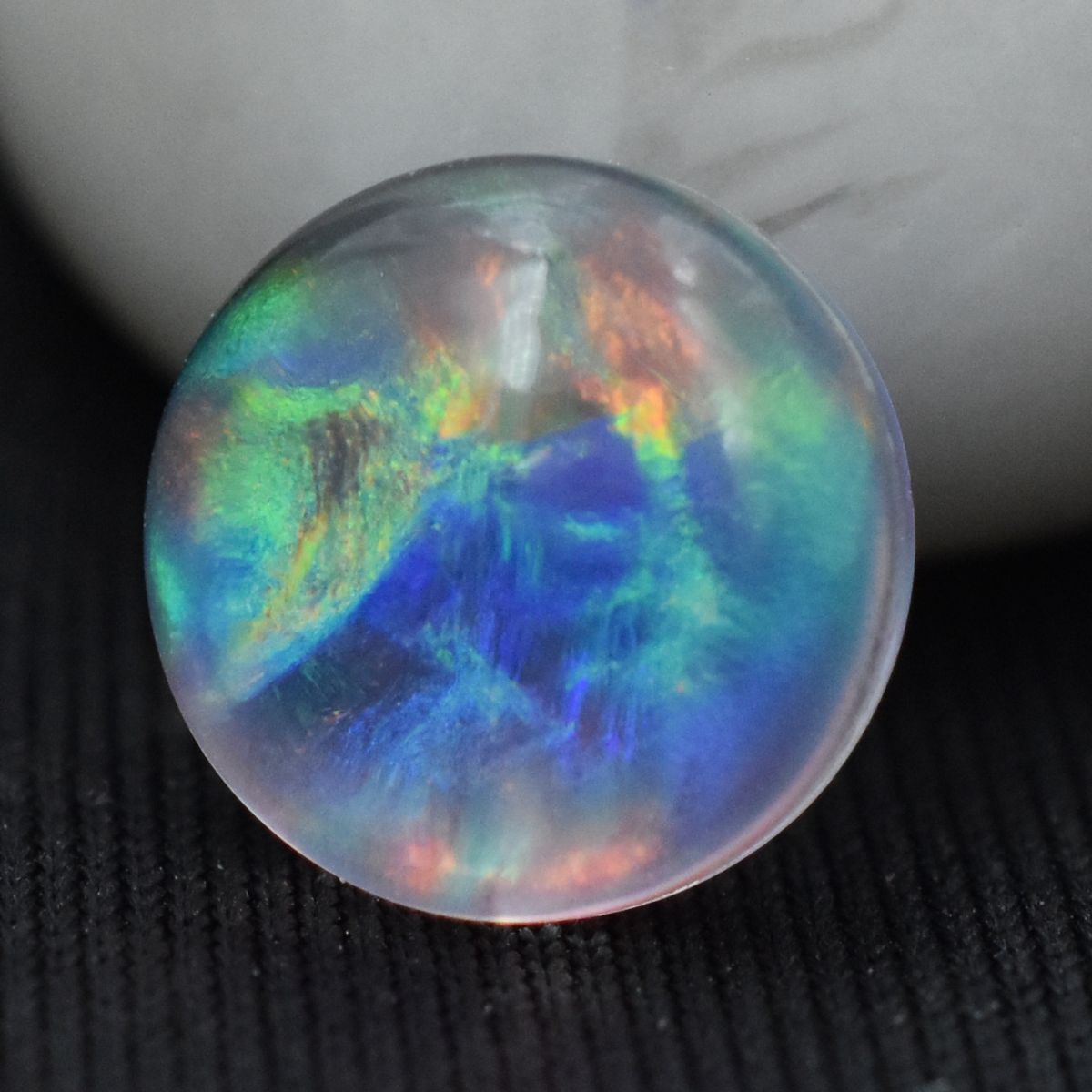 3.80 Ct CERTIFIED Natural Multi-Color Opal Round Shape Cut Loose Gemstone