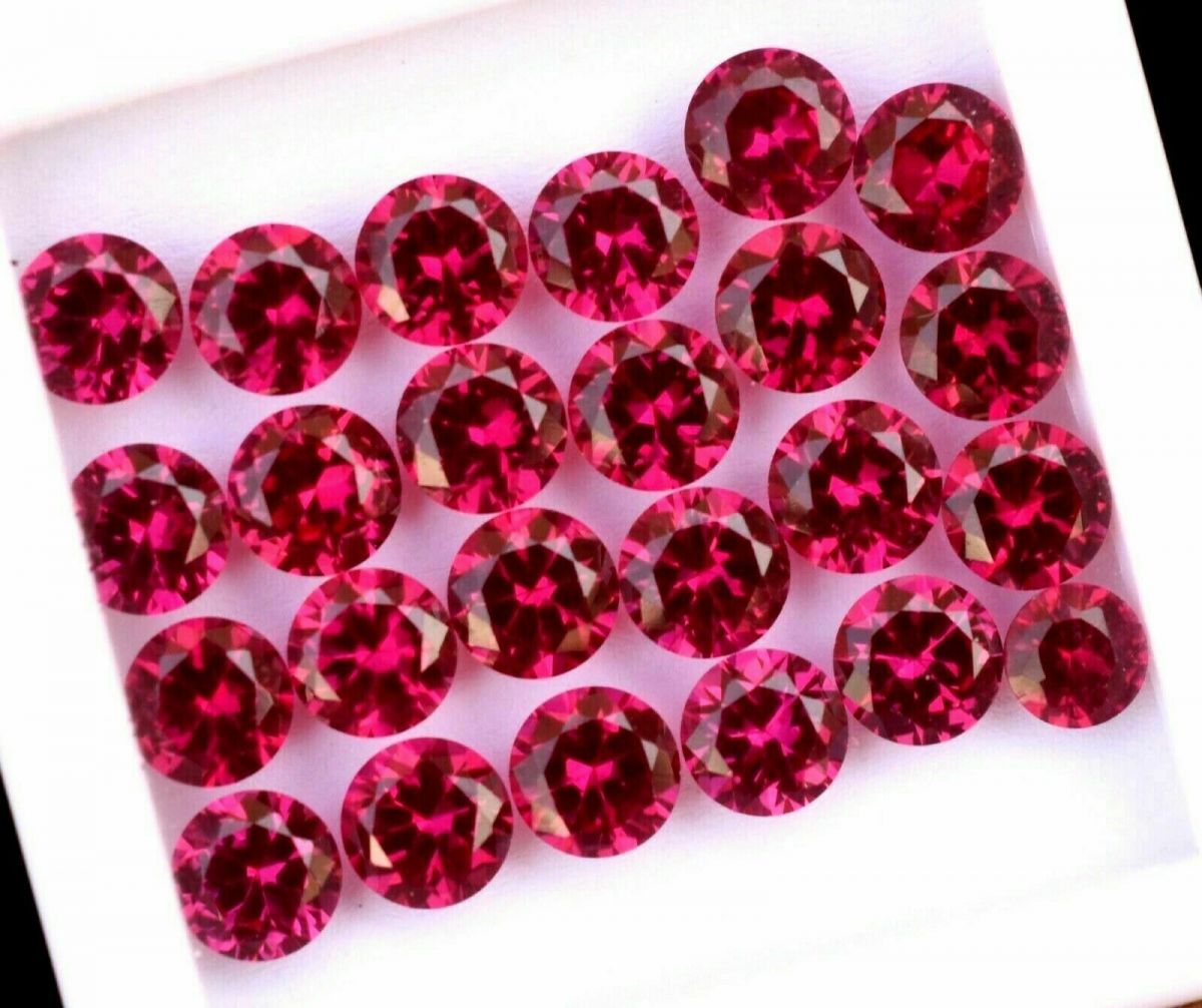 CERTIFIED GIR Round 6 mm Size 20 PCS Natural Red Ruby 20 Ct Loose Gemstone Lot