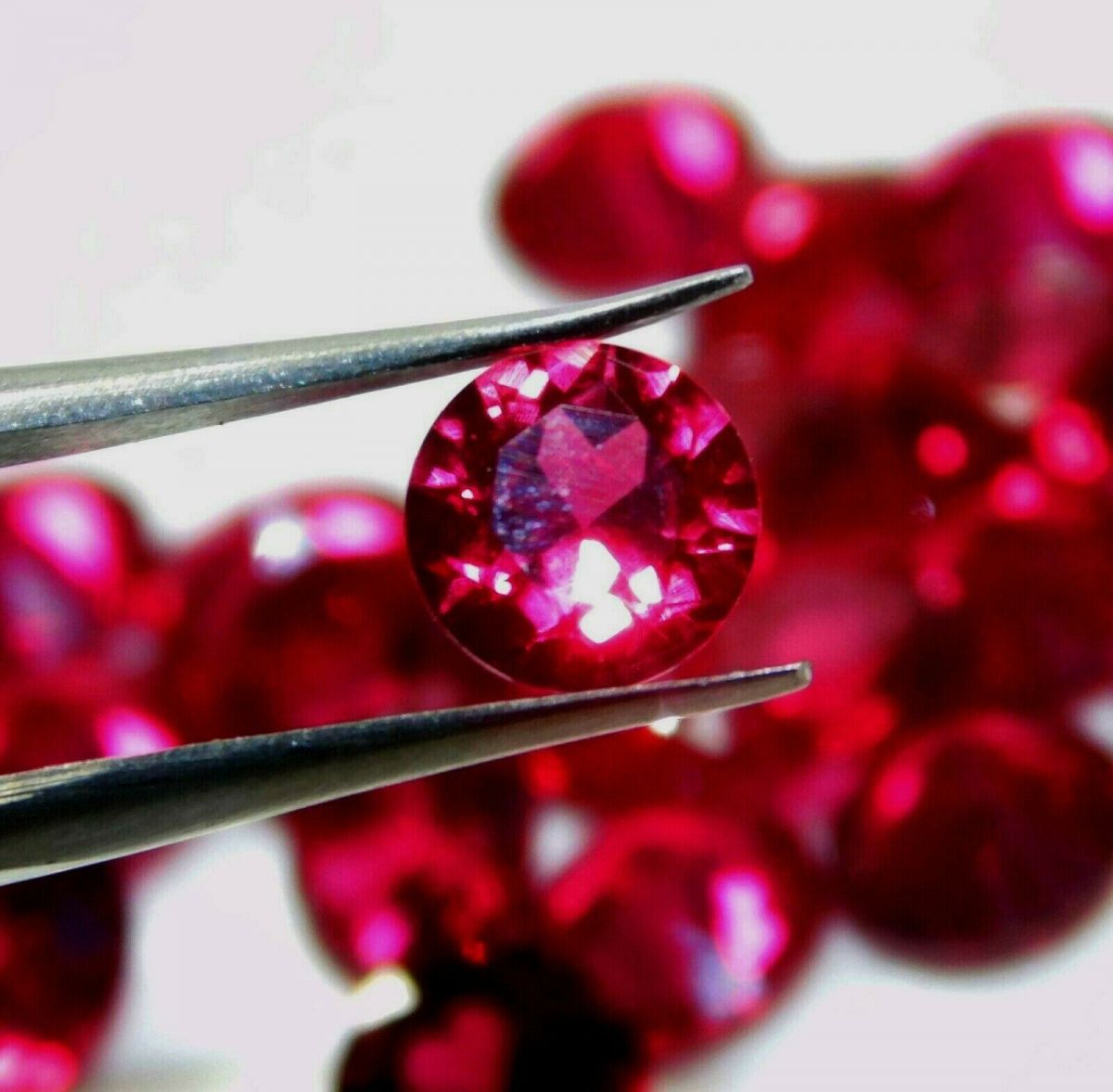 Mogok 1 Ct 6 MM CERTIFIED Cut Ap2 Natural Red Ruby Loose  Gemstone Round Cut