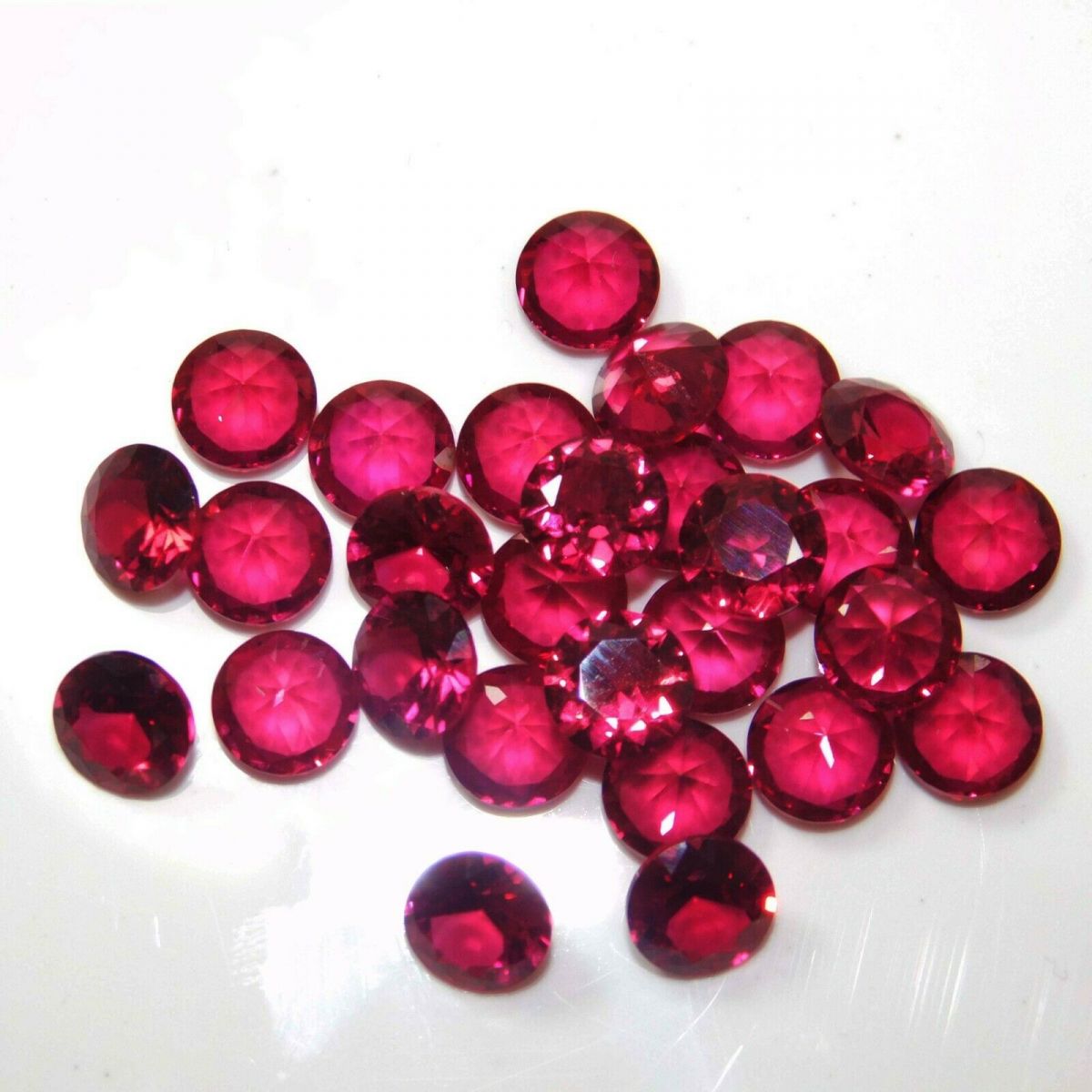 Mogok 1 Ct 6 MM CERTIFIED Cut Ap2 Natural Red Ruby Loose  Gemstone Round Cut