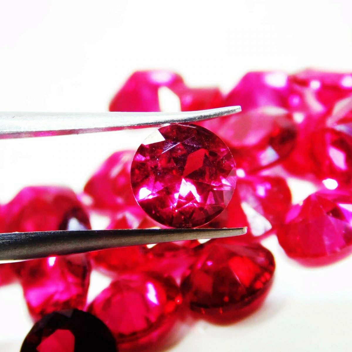 Mogok 1 Ct 6 MM CERTIFIED Cut Ap2 Natural Red Ruby Loose  Gemstone Round Cut
