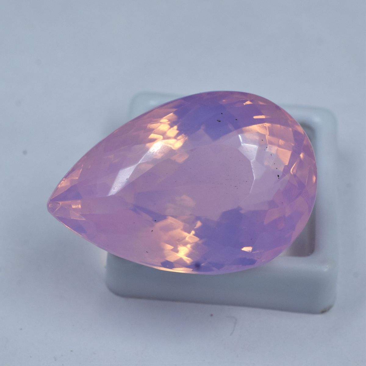 Natural Stunning Rose Quartz 76.30 Ct Pear Cut Loose Gemstone Pink CERTIFIED