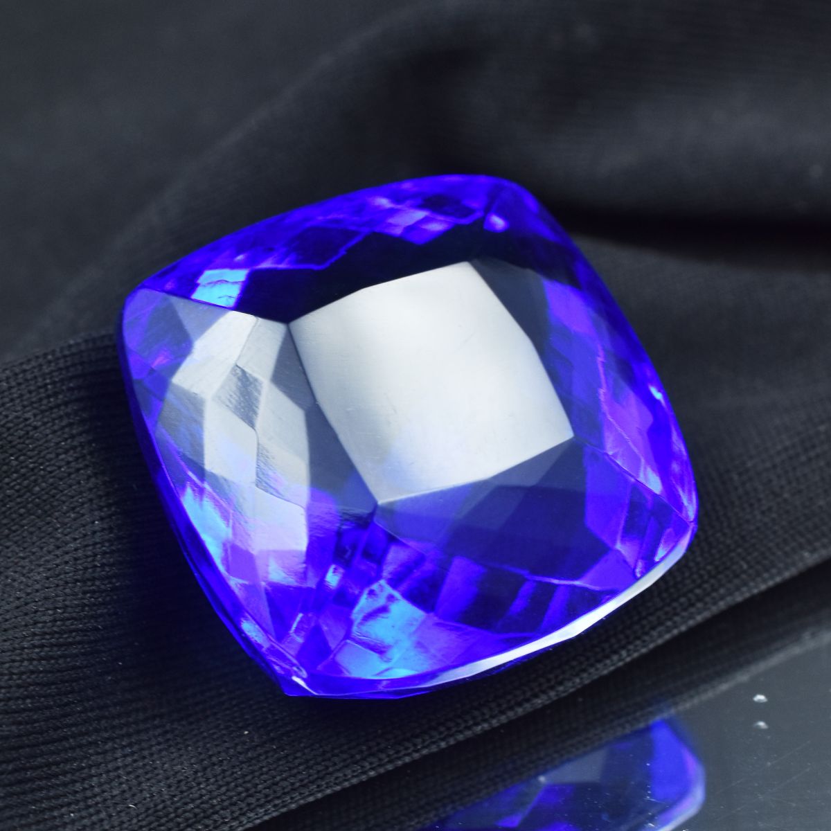 71.85 Ct CERTIFIED Natural Square Cushion Cut Loose Purple Tanzanite Gemstone