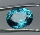 High-quality certified natural grandidierite, 8.12 ct bluish-green oval shape.