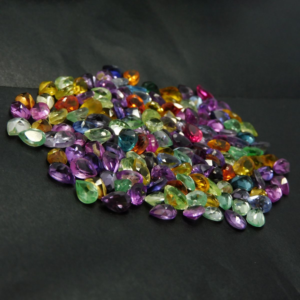 7x4 mm Mix Color Natural 6 Pcs Pear Cut Lot Sapphire CERTIFIED Loose Gemstone