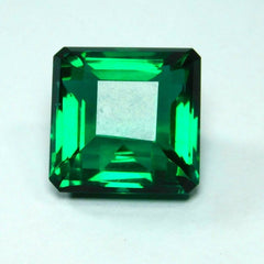 29 Ct A+ Lab-Created Green Colombian Emerald Square Cut CERTIFIED Loose Gemstone