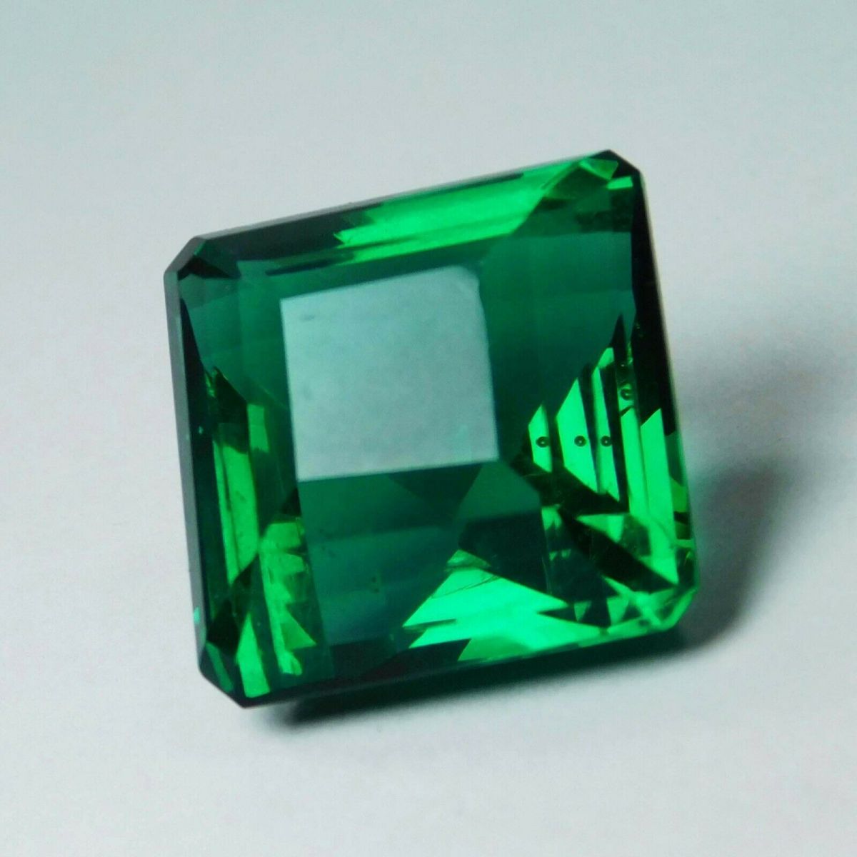 29 Ct A+ Lab-Created Green Colombian Emerald Square Cut CERTIFIED Loose Gemstone