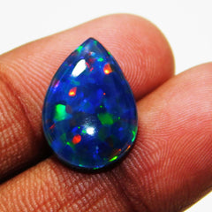 20 Ct Multi-Color Cabochon CERTIFIED Loose Gemstone Doublet Fire Opal Ring Size