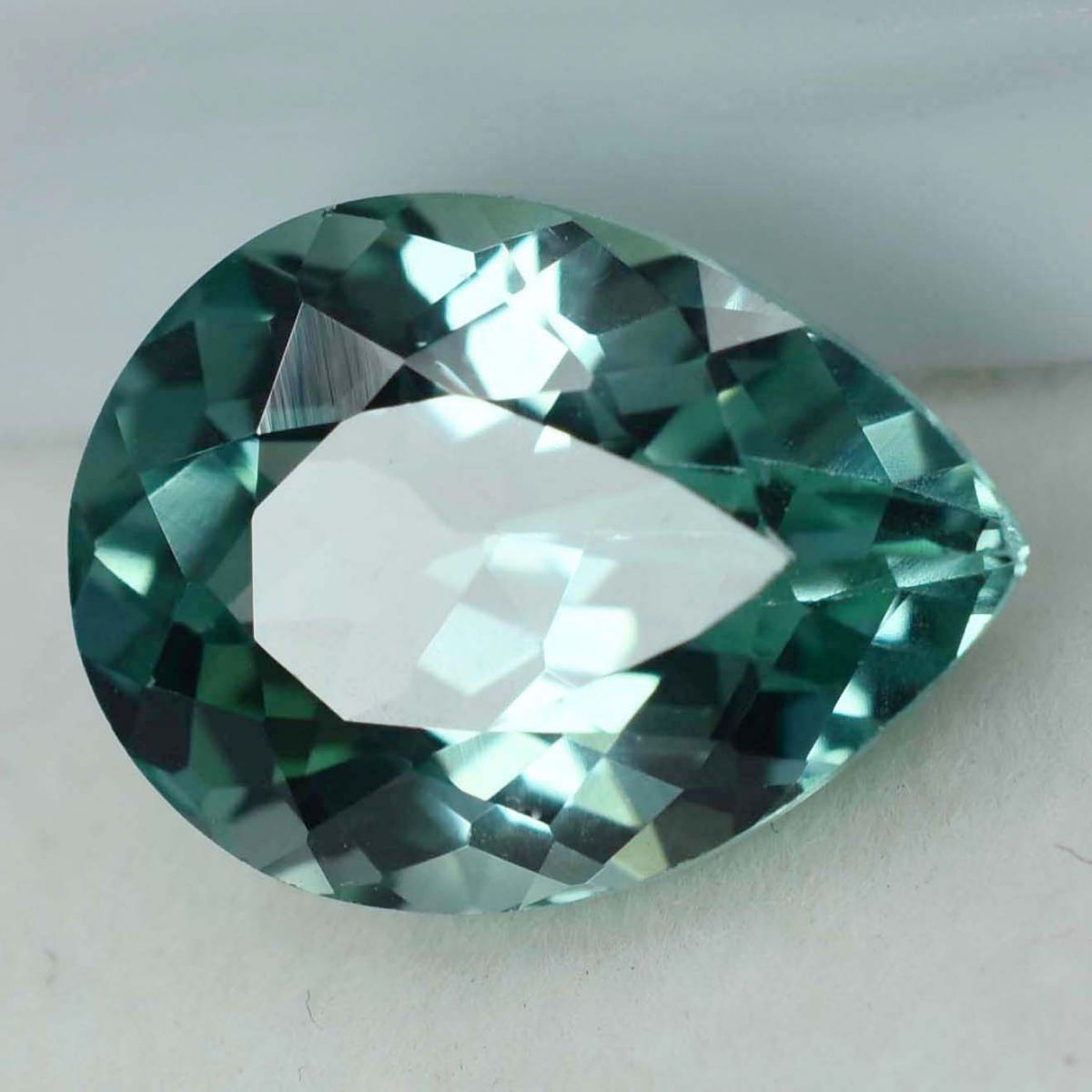 9.35 Ct Bluish Green Natural Montana Sapphire CERTIFIED Loose Gemstone Pear Cut