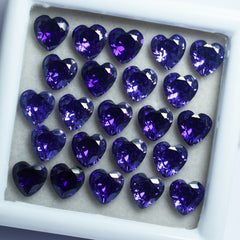 12 Pcs CERTIFIED Natural Rare Purple Sapphire Heart Cut Loose Gemstone Lot