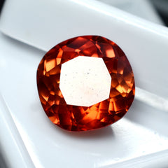 9.30 Ct Natural ORANGE Ceylon SAPPHIRE Cushion Cut Loose Gemstone CERTIFIED
