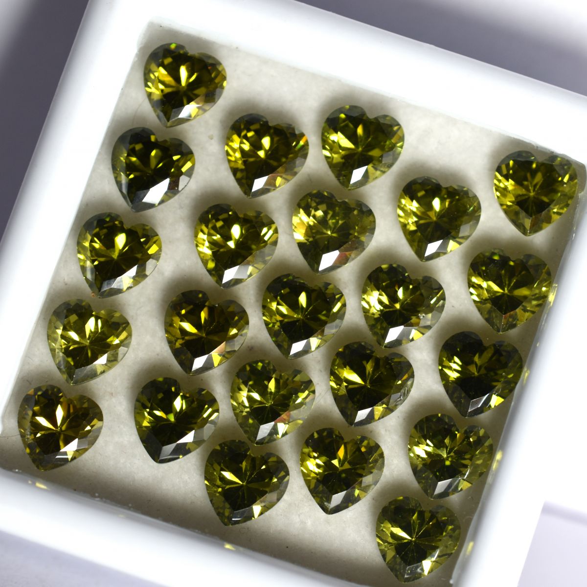 9 PCS Natural Green Sapphire Heart Cut Loose Gemstone CERTIFIED Lot 6x6 MM.