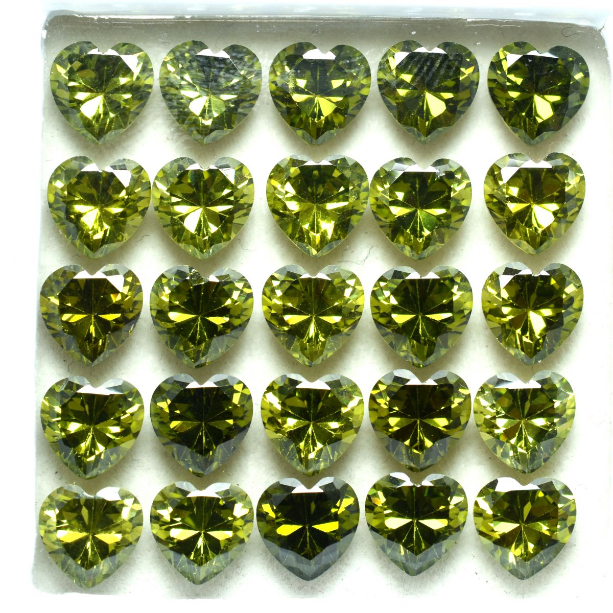 9 PCS Natural Green Sapphire Heart Cut Loose Gemstone CERTIFIED Lot 6x6 MM.