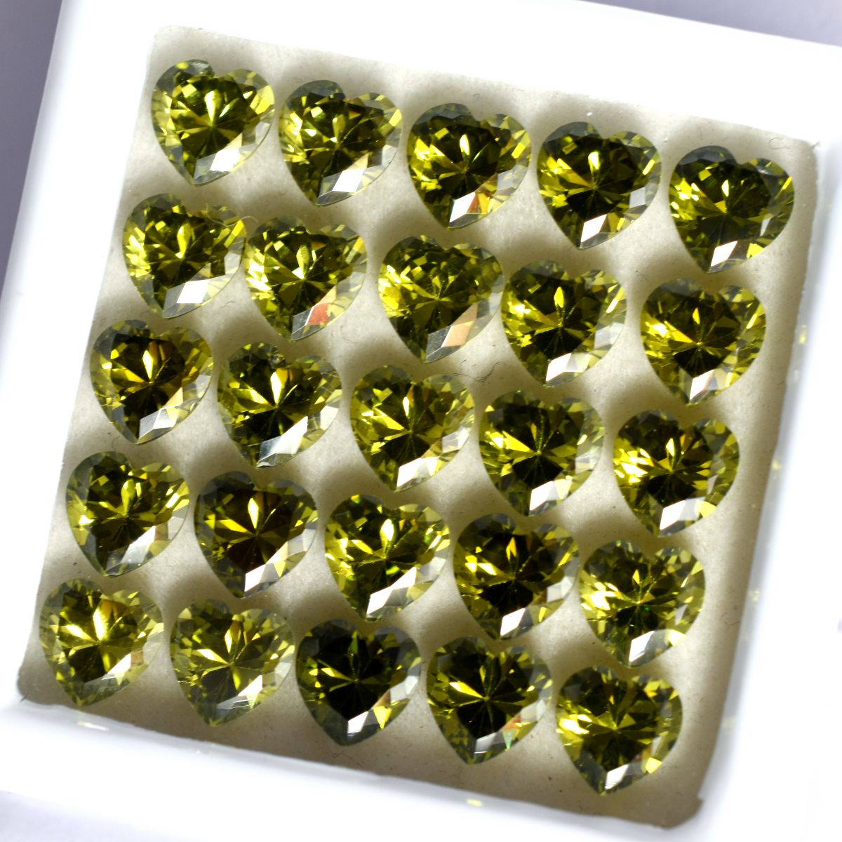 9 PCS Natural Green Sapphire Heart Cut Loose Gemstone CERTIFIED Lot 6x6 MM.