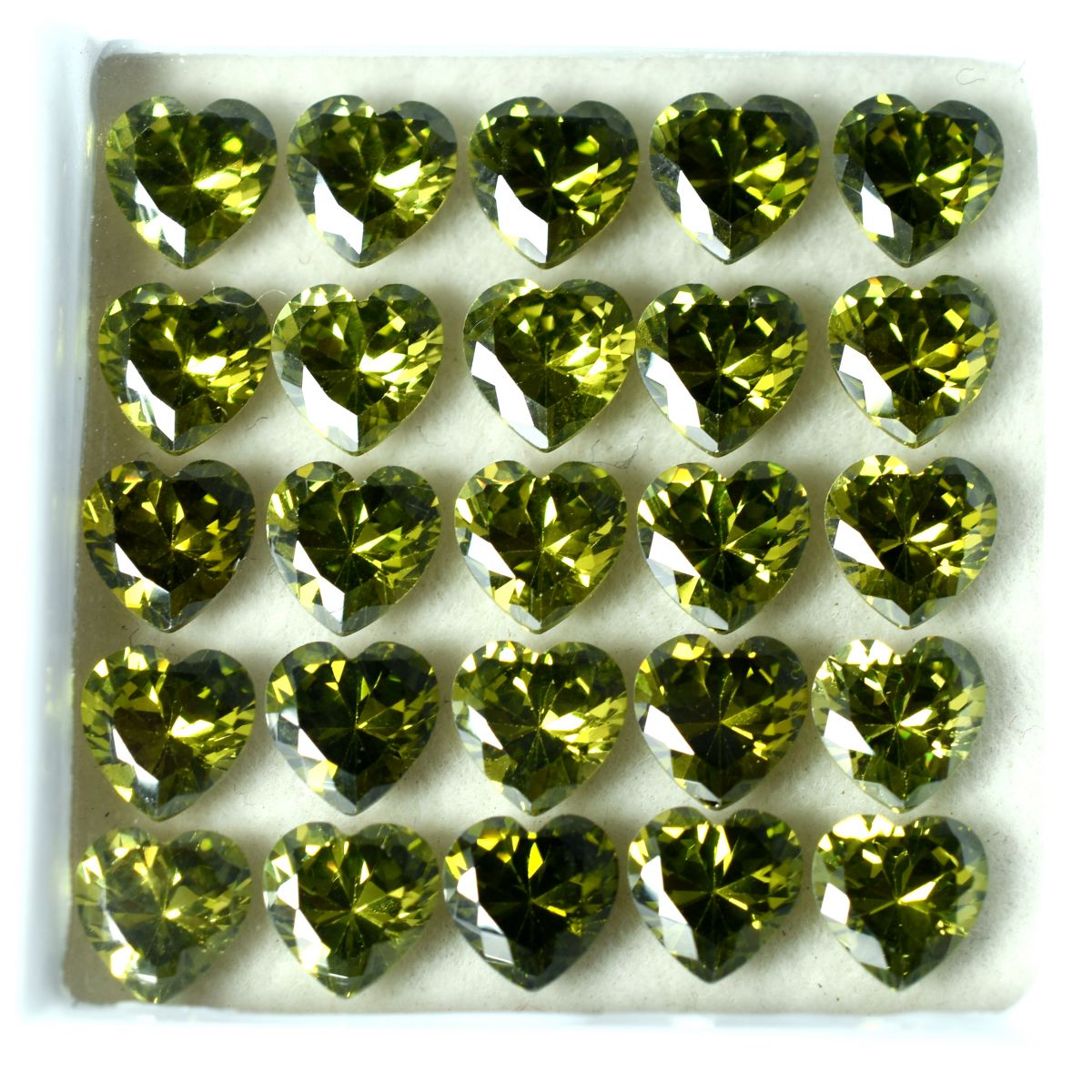 9 PCS Natural Green Sapphire Heart Cut Loose Gemstone CERTIFIED Lot 6x6 MM.