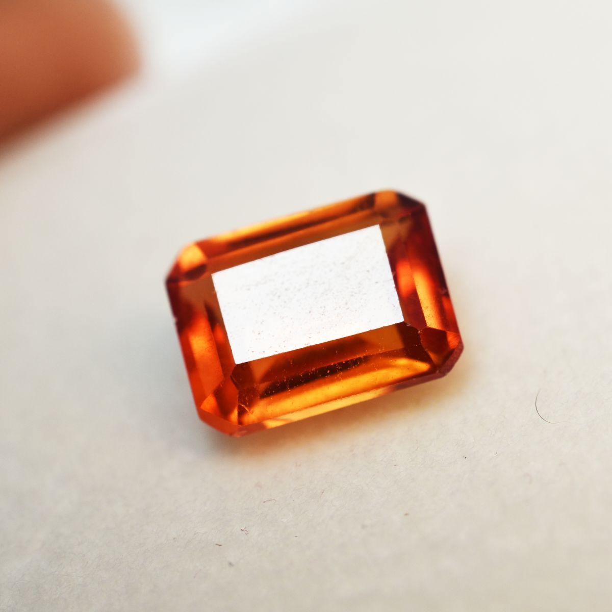 10.50 Ct Natural Loose Gemstone Orange Sapphire Emerald Cut CERTIFIED