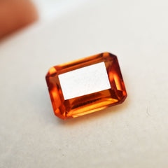 10.50 Ct Natural Loose Gemstone Orange Sapphire Emerald Cut CERTIFIED