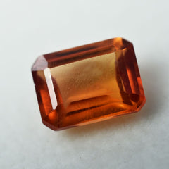 10.50 Ct Natural Loose Gemstone Orange Sapphire Emerald Cut CERTIFIED