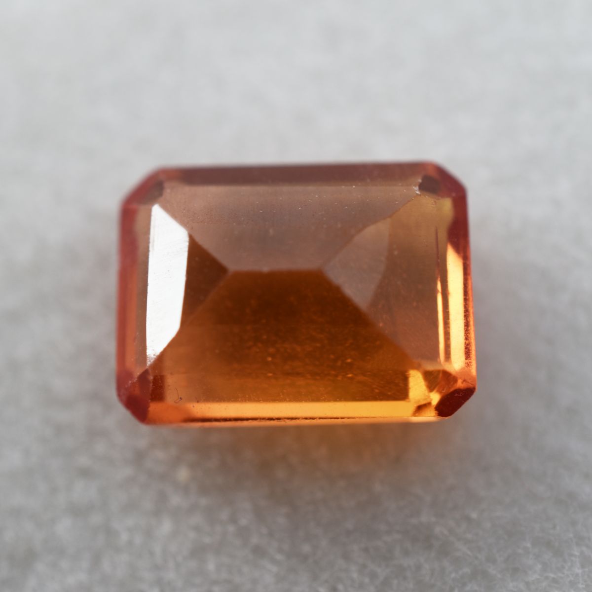 10.50 Ct Natural Loose Gemstone Orange Sapphire Emerald Cut CERTIFIED