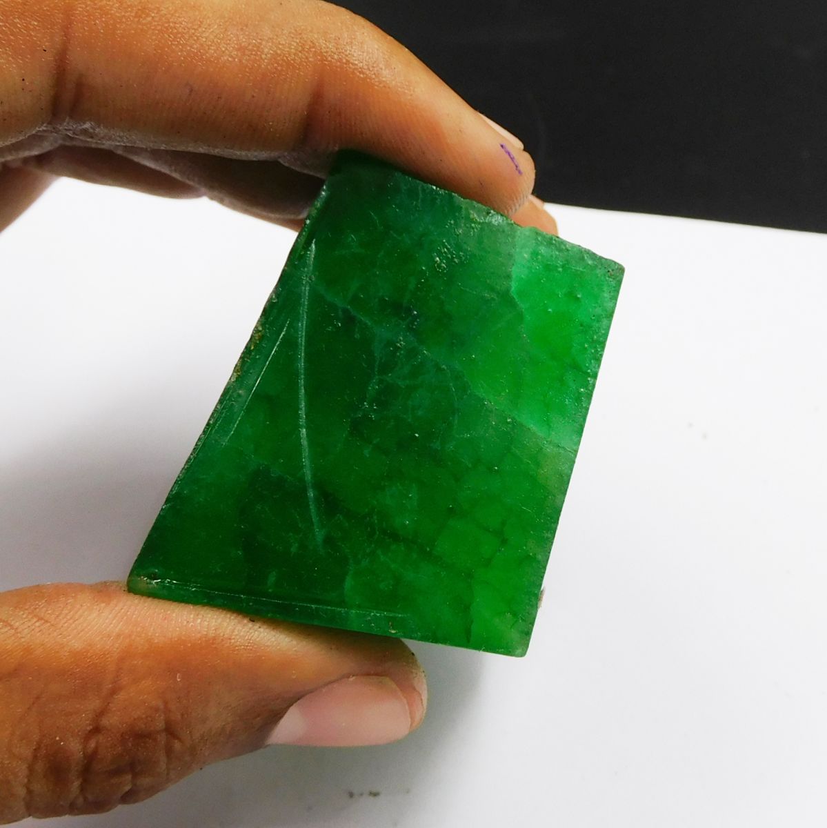 453.70 Ct Natural Emerald Green Rough Uncut Huge Size Loose Gemstone CERTIFIED