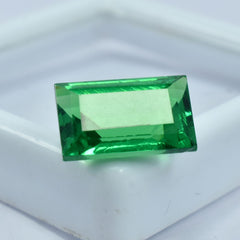 Natural Tsavorite Garnet 8.90 Carat CERTIFIED Loose Gemstone Green Baguette Cut.