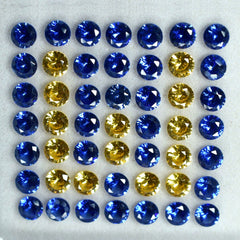 16 Pcs Natural Mix Color Sapphire 5x5 mm Lot Certified Round Cut Loose Gemstone