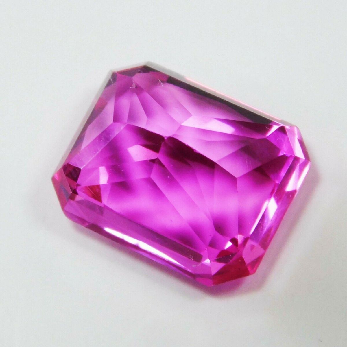 10 Ct Natural Flawless CEYLON SAPPHIRE Pink CERTIFIED Emerald Cut Loose Gemstone