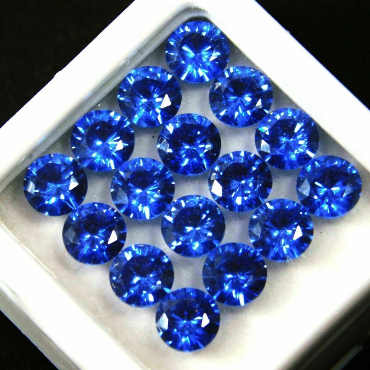 50 Pcs Natural Sapphire Blue Round Diamond Gemstone CERTIFIED Lot 5 mm