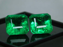 Natural Green Emerald Square Cut CERTIFIED 18.56 Ct Ring Size Lot Loose Gemstone