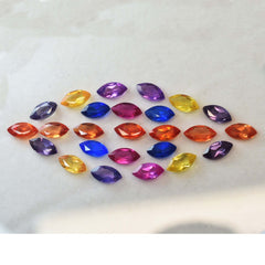 Natural Marquise Cut 50 Pcs Untreated Sapphire Gemstone Lot 10x5 mm CERTIFIED