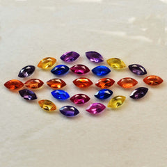 Natural Marquise Cut 50 Pcs Untreated Sapphire Gemstone Lot 10x5 mm CERTIFIED