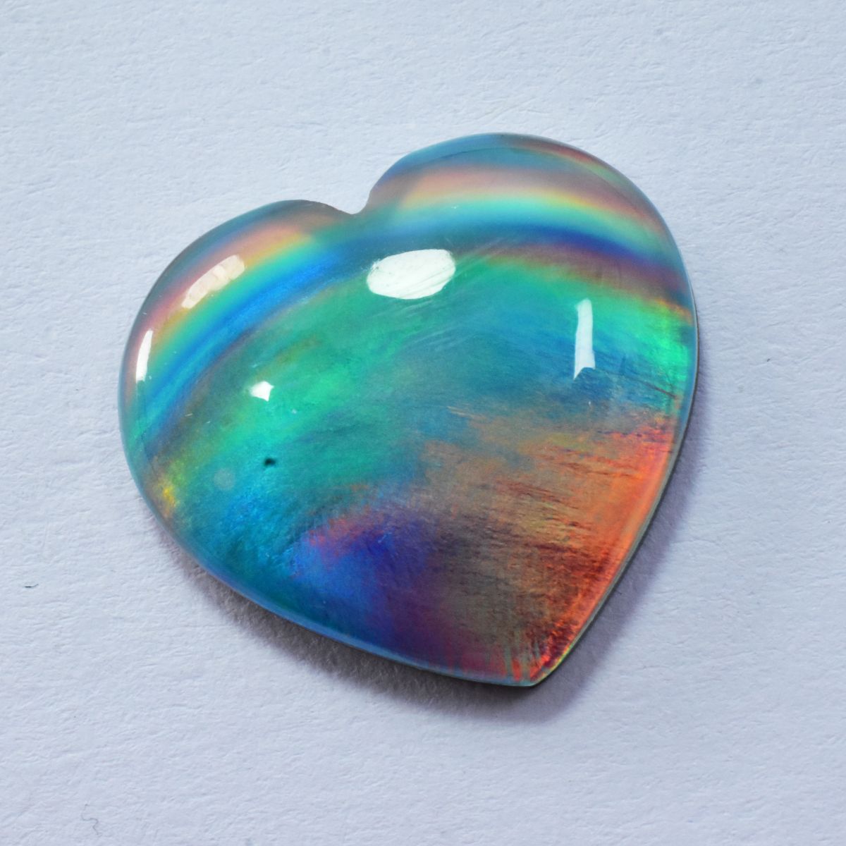 15.35 Ct Natural Boulder Opal Doublet Heart Cut CERTIFIED Rare Loose Gemstone