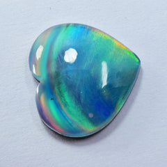 15.35 Ct Natural Boulder Opal Doublet Heart Cut CERTIFIED Rare Loose Gemstone