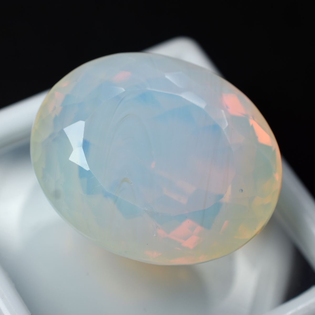 60.75 Ct Oval Cut Natural Unique Multi-Color Opal Loose Gemstone CERTIFIED