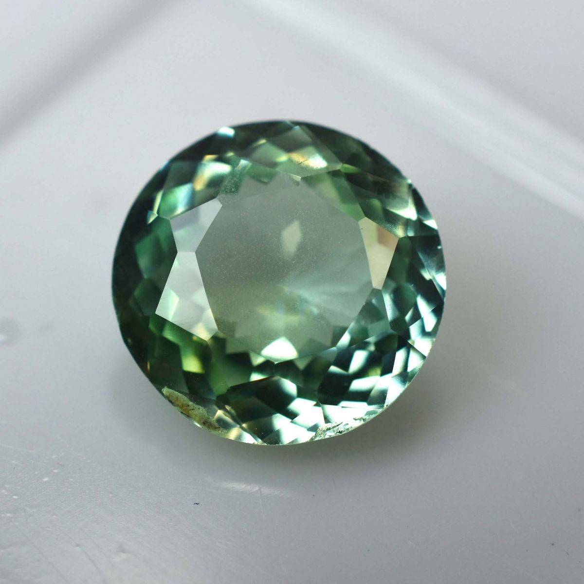 4.20 Ct Natural BLUISH GREEN Sapphire Round Cut CERTIFIED Rare Loose Gemstone