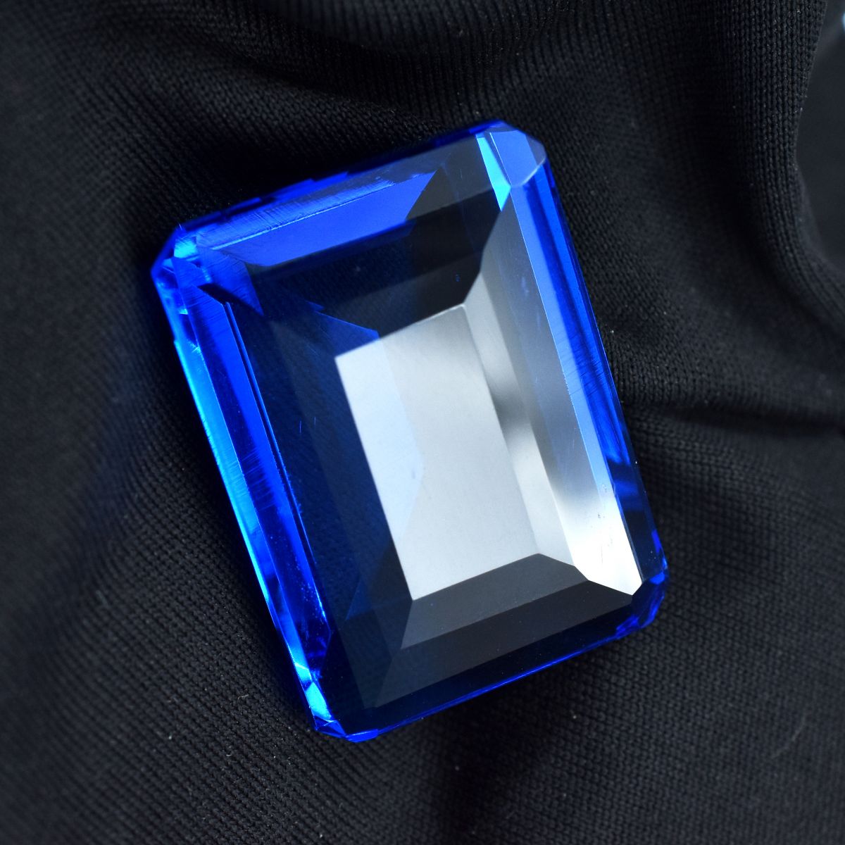 Blue Topaz Natural Emerald Cut 74.45 Ct Loose Gemstone CERTIFIED