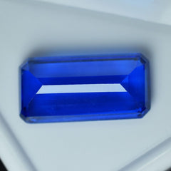 14.35 Carat NATURAL Blue TANZANITE  Color CERTIFIED Emerald Cut Loose Gemstone