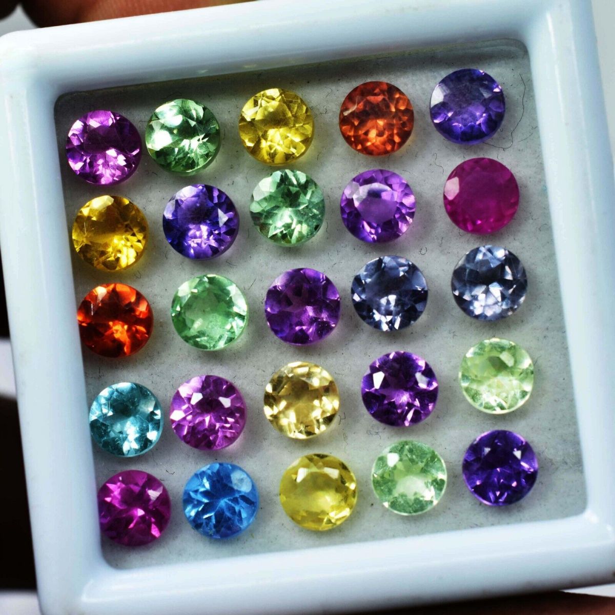 40 Pcs Sapphire Mix Color CERTIFIED Gemstone Lot 4 MM Round Mix Color sapphire