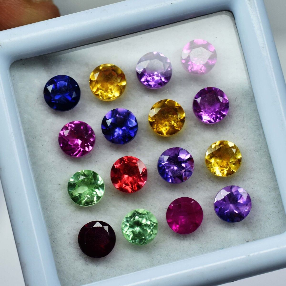 40 Pcs Sapphire Mix Color CERTIFIED Gemstone Lot 4 MM Round Mix Color sapphire