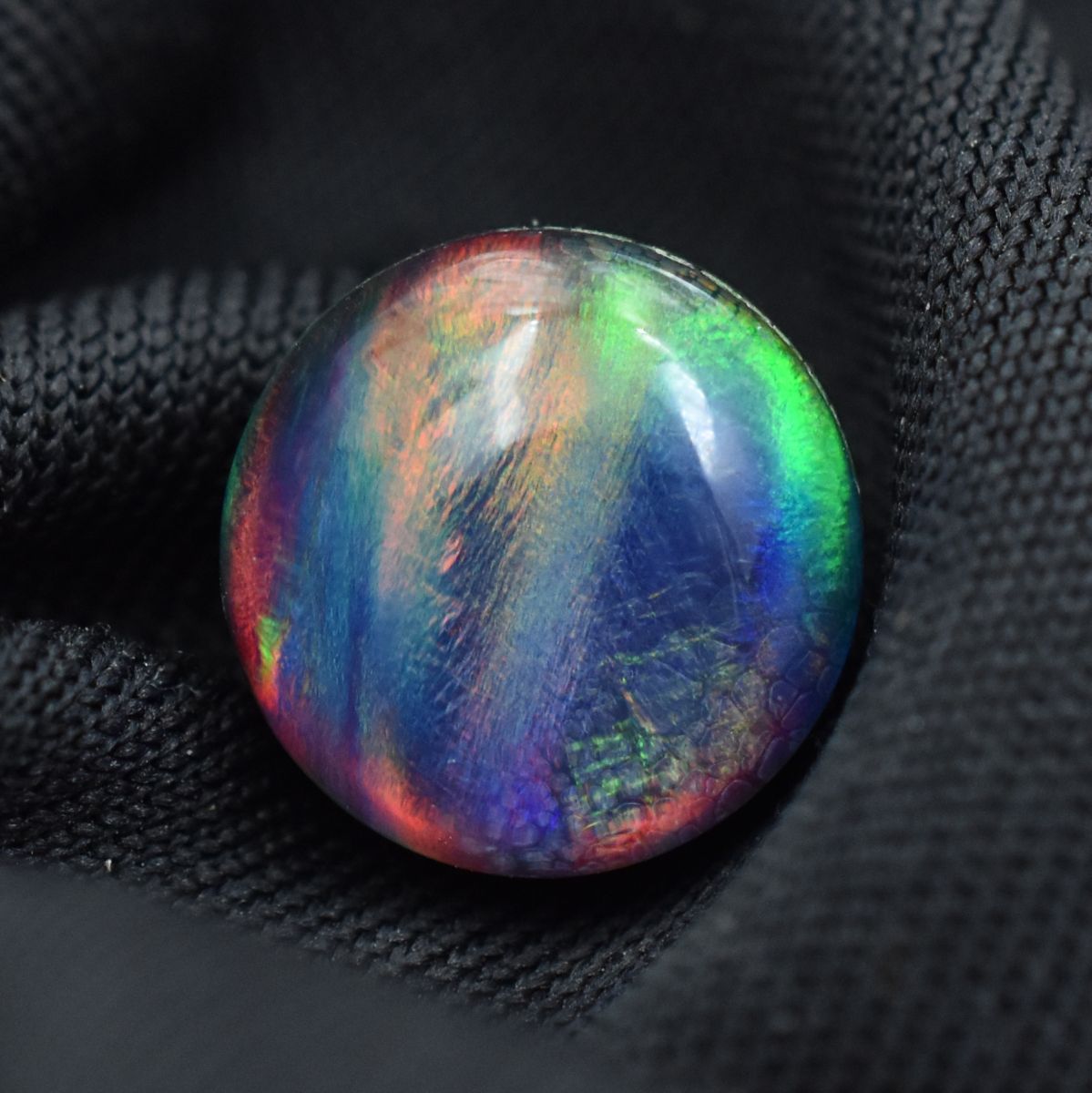 4.05 Ct CERTIFIED Natural Multi-Color Opal Round Shape Ring Size Loose Gemstone