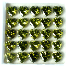 12 Pcs NATURAL Green Ceylon SAPPHIRE Heart 6x6 mm Loose Gemstone CERTIFIED Lot