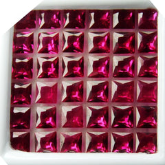 14 PCS NATURAL Red RUBY Loose Gemstone CERTIFIED Square Shape Lot