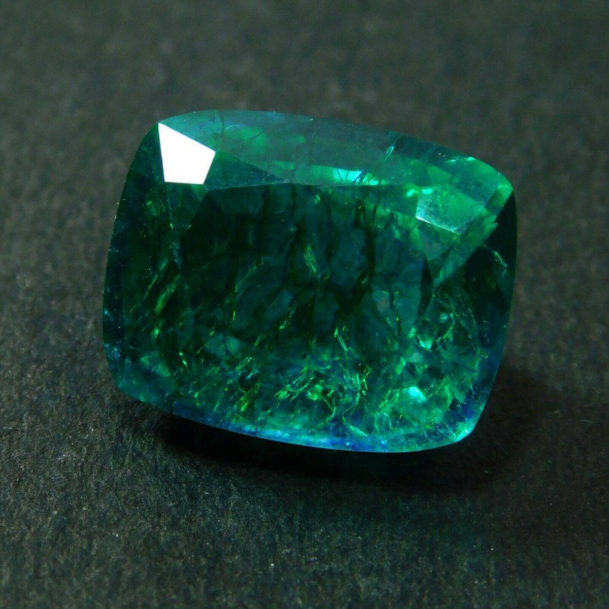 Loose Gemstone Zambia Green EMERALD 8.40 Ct Natural Cushion CERTIFIED For Ring