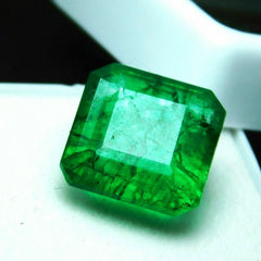 Genuine Natural Emerald GREEN Square Shape 6.20 Ct CERTIFIED Loose Gemstone