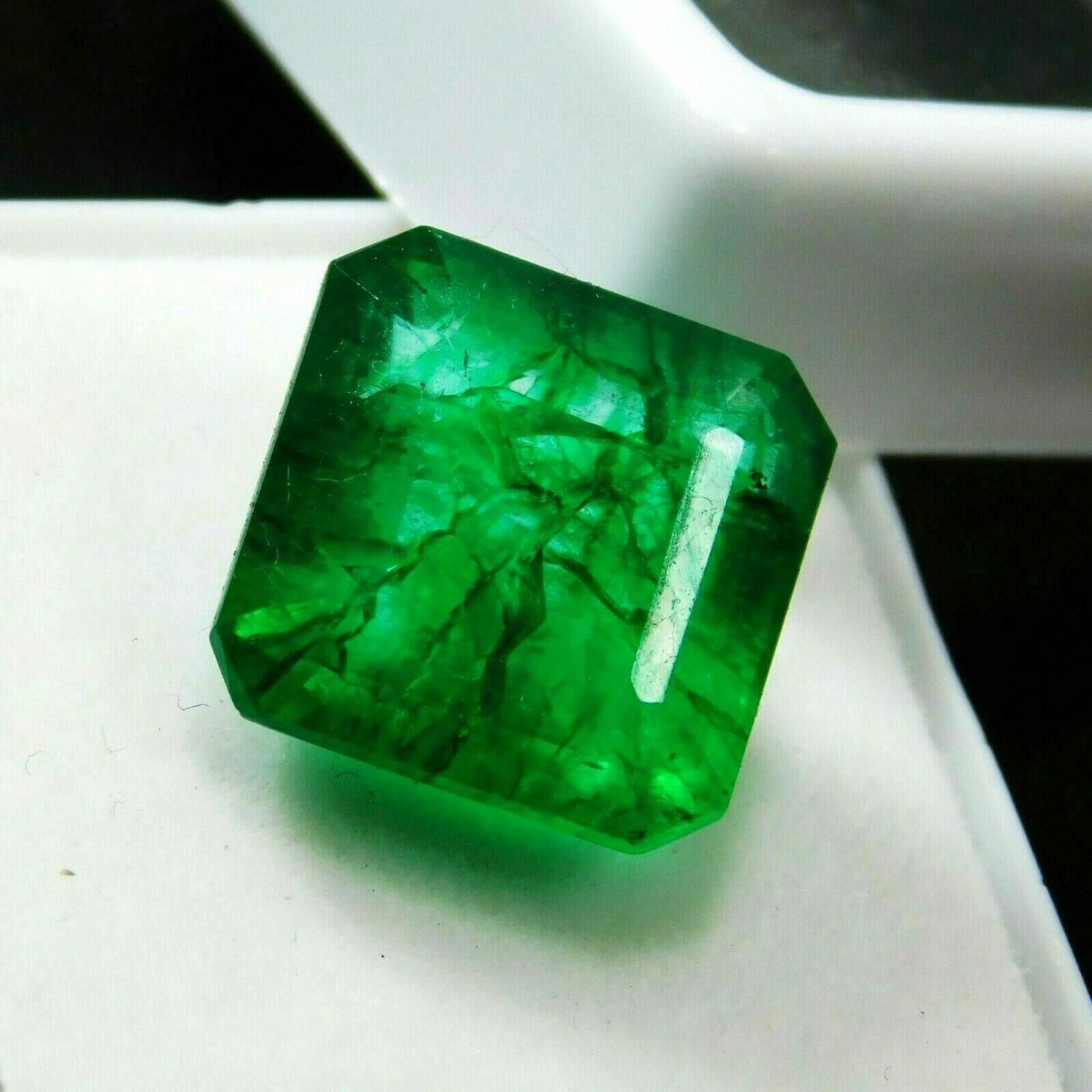 Genuine Natural Emerald GREEN Square Shape 6.20 Ct CERTIFIED Loose Gemstone