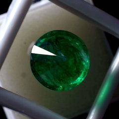 Natural 9.30 Ct Green Emerald CERTIFIED Round Cut Loose Gemstone