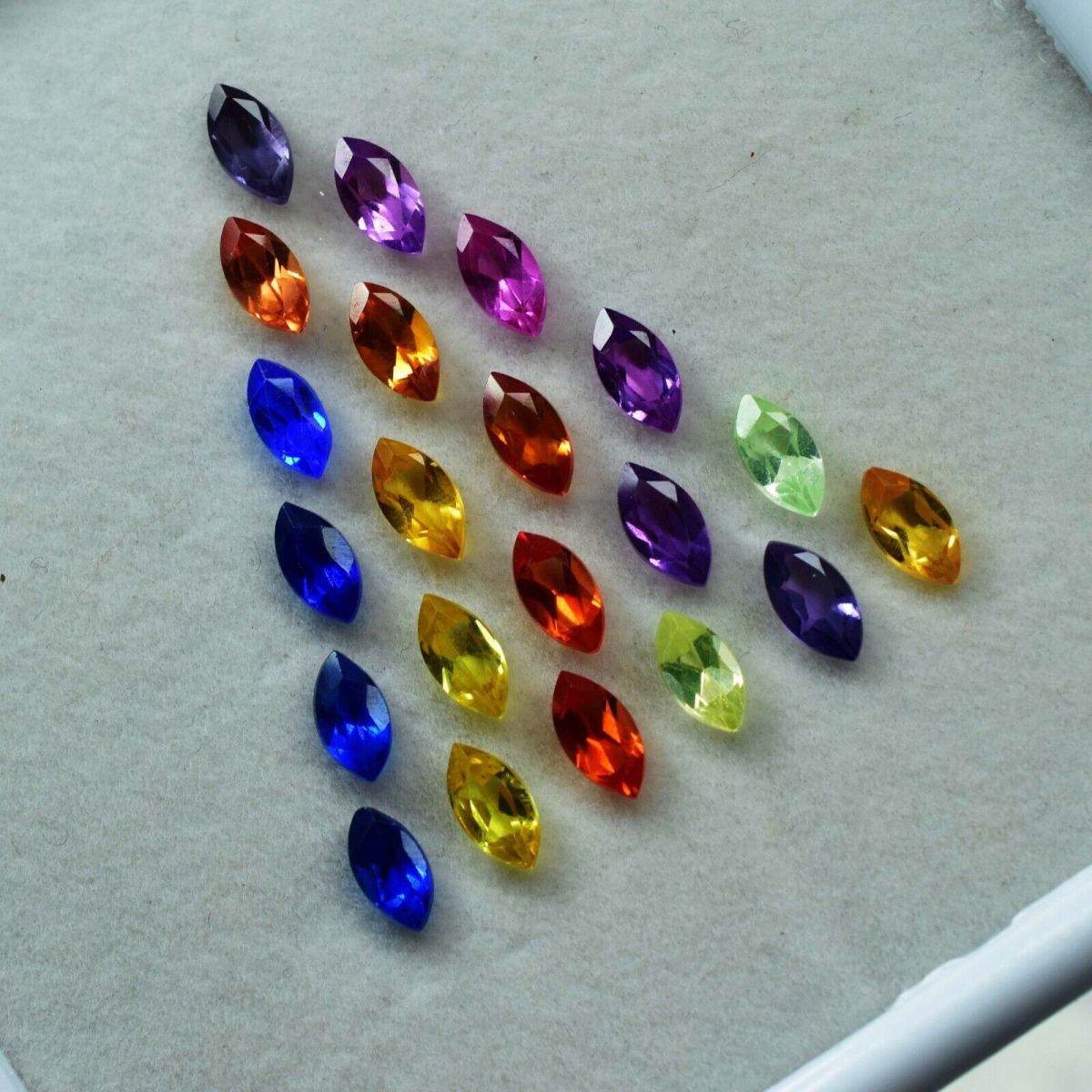 6 Pcs Natural CERTIFIED Loose Gemstone Mix Sapphire Marquise Cut Lot 8x4 mm