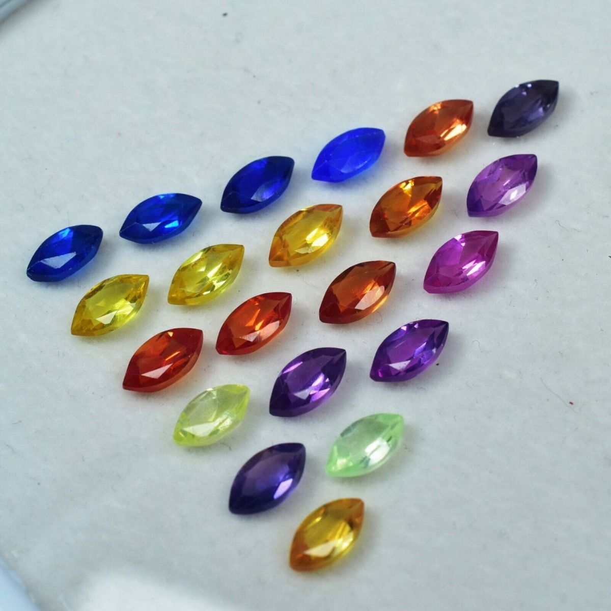 6 Pcs Natural CERTIFIED Loose Gemstone Mix Sapphire Marquise Cut Lot 8x4 mm